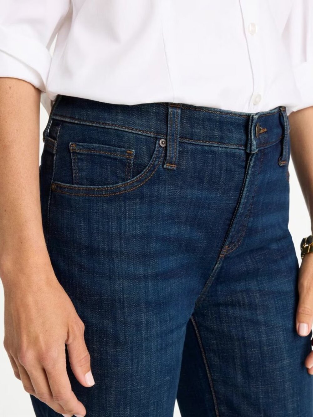 2/$30 Chico's Girlfriend Slim Ankle Jeans Dark Sapphire Indigo 16 #A3985 - Picture 4 of 13